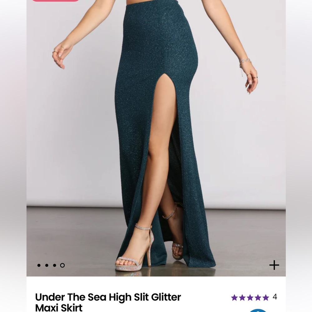 Under the sea high slit glitters maxi skirt
